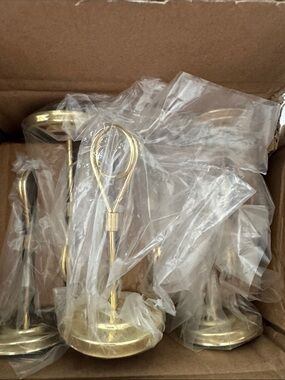 Gold Tone Photo/Sign Holders. Box of 12- new.